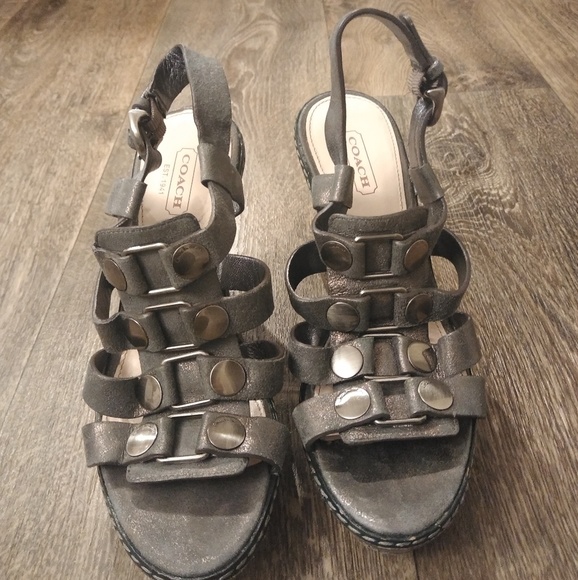 Coach Shoes - Coach Pewter Mallorie Wedge